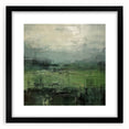 Abstract landscape wall art framed in black with a mat, showcasing vibrant colors and modern design elements, perfect for contemporary home decor.