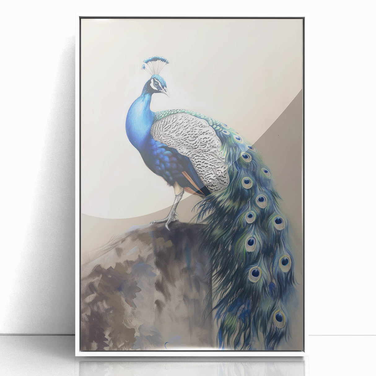Framed acrylic artwork showcasing a vibrant animal design with a white border, perfect for modern home decor. Ideal for animal lovers and art enthusiasts.