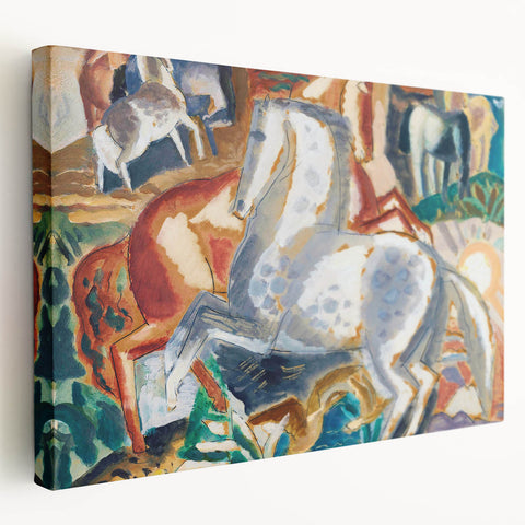 Horses in Landscape Painting | Expressionism by Leo Gestel