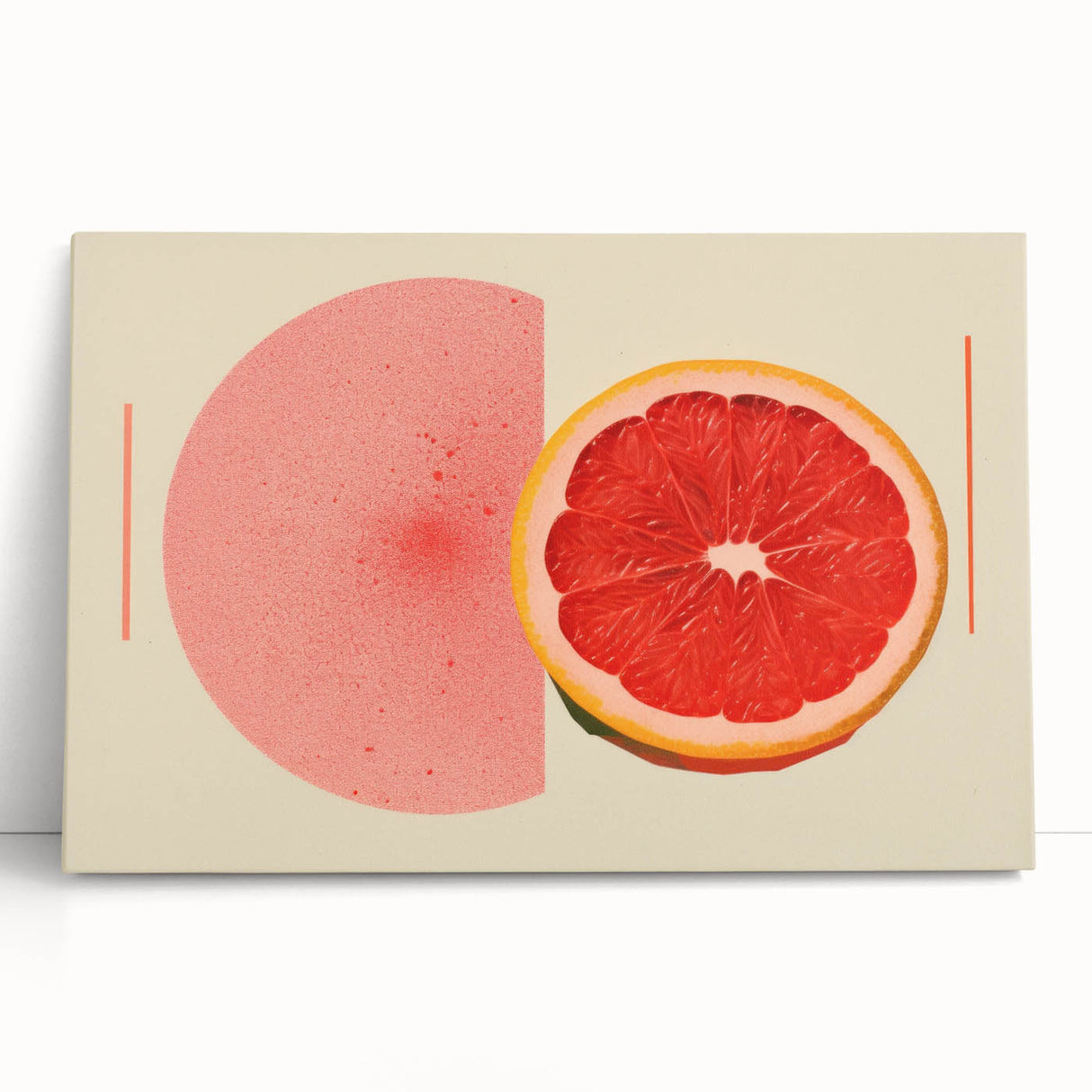 Black and white large canvas art featuring assorted fruits, ideal for kitchen wall art.