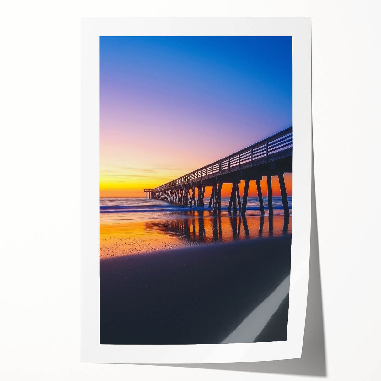 Landscape bridge design rolled print showcasing intricate details and vibrant colors, securely packaged in a protective cardboard tube for art lovers and collectors.