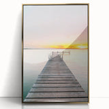 Large art print of a mid-century modernist design in gold and white tones on acrylic, ideal for modern art wall decor.