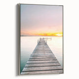 Landscape art painting on framed canvas depicting a colorful, vintage-style summer scene, ideal for living room decor.