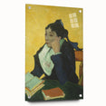 Acrylic print of a Van Gogh-inspired abstract painting in vivid blue and yellow tones.
