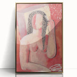 Modern Wall Art - Abstract Grooming Portrait in Warm Minimalist Style