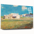 Modern Wall Art of a Tranquil Village Scene - Abstract Contemporary Style