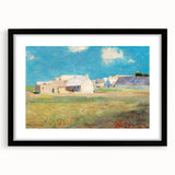 Modern Wall Art of a Tranquil Village Scene - Abstract Contemporary Style