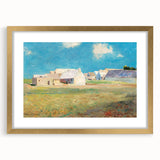 Modern Wall Art of a Tranquil Village Scene - Abstract Contemporary Style