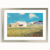 Modern Wall Art of a Tranquil Village Scene - Abstract Contemporary Style