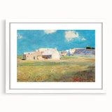 Modern Wall Art of a Tranquil Village Scene - Abstract Contemporary Style