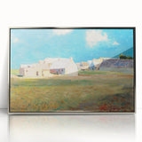 Modern Wall Art of a Tranquil Village Scene - Abstract Contemporary Style
