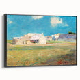 Modern Wall Art of a Tranquil Village Scene - Abstract Contemporary Style