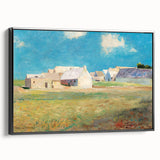 Modern Wall Art of a Tranquil Village Scene - Abstract Contemporary Style