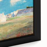 Modern Wall Art of a Tranquil Village Scene - Abstract Contemporary Style