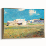 Modern Wall Art of a Tranquil Village Scene - Abstract Contemporary Style