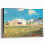 Modern Wall Art of a Tranquil Village Scene - Abstract Contemporary Style