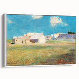 Modern Wall Art of a Tranquil Village Scene - Abstract Contemporary Style
