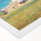 Modern Wall Art of a Tranquil Village Scene - Abstract Contemporary Style