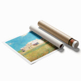 Modern Wall Art of a Tranquil Village Scene - Abstract Contemporary Style