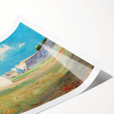 Modern Wall Art of a Tranquil Village Scene - Abstract Contemporary Style