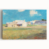 Modern Wall Art of a Tranquil Village Scene - Abstract Contemporary Style