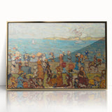 Modern Wall Art of Vibrant Beach Scene - Abstract Coastal Design