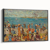 Modern Wall Art of Vibrant Beach Scene - Abstract Coastal Design