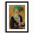 Modern Wall Art - Girl in Green Turban Portrait in Vibrant Impressionist Style