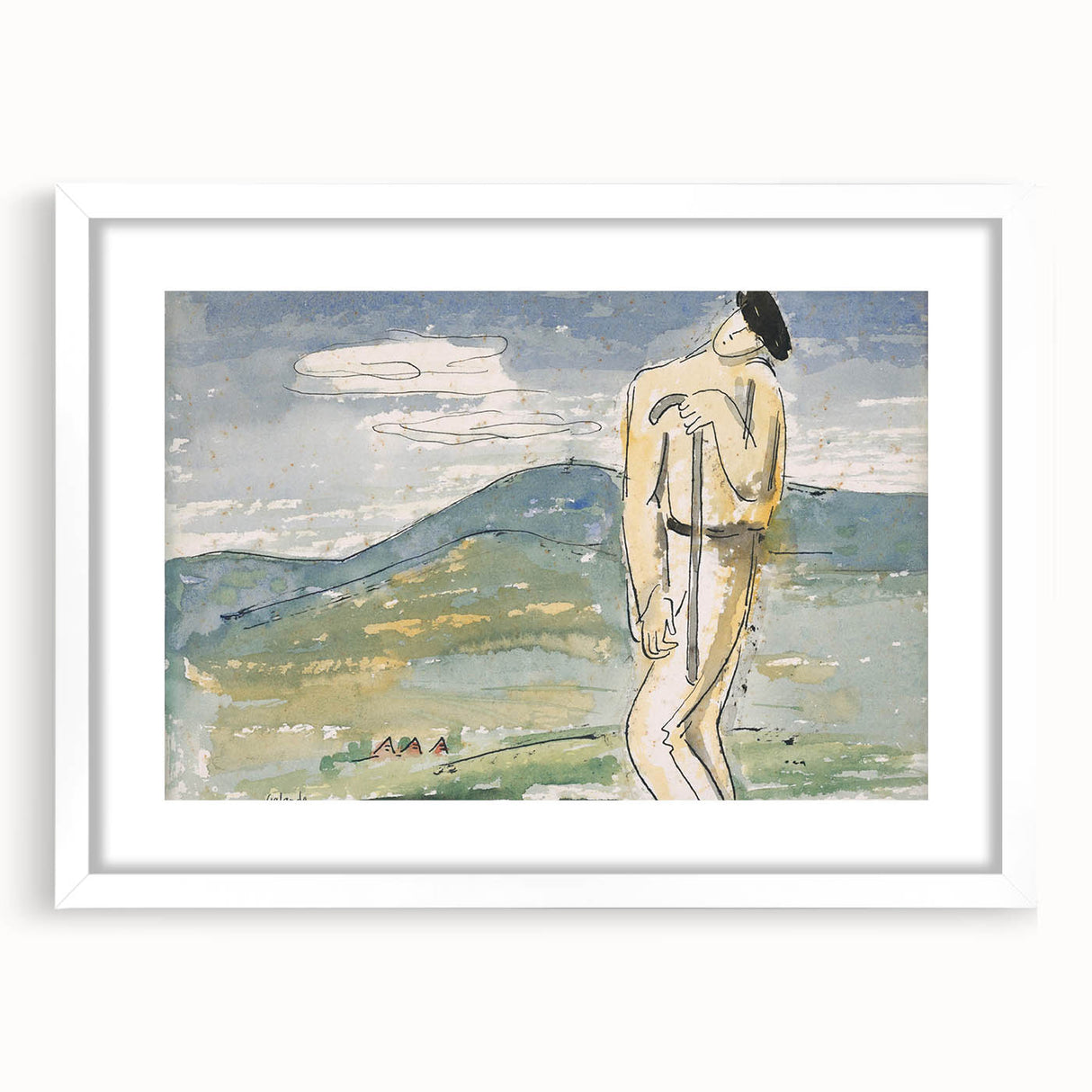 Modern Wall Art of Abstract Pilgrim Scene - Minimalist Contemporary Style