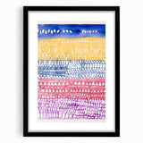 Modern Wall Art - Abstract Old City in Vibrant Geometric Patterns