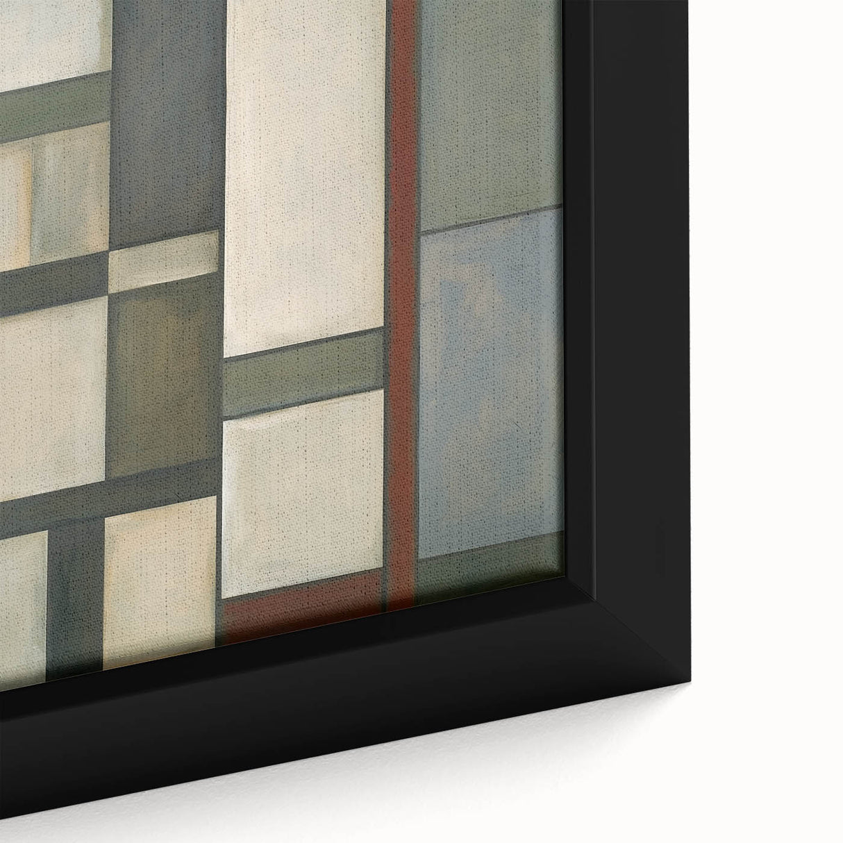 Geometric Abstract Living Room Wall Art – Beige & Olive Green