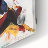 Abstract figurative acrylic artwork highlighting vibrant colors and intricate details, showcasing a close-up view that emphasizes texture and depth. Perfect for modern decor.
