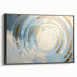 Abstract geometric framed canvas artwork showcasing bold black and white shapes, designed for modern decor. Perfect for enhancing contemporary living spaces.