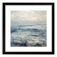Abstract landscape wall art framed with a black mat, showcasing a vibrant blend of colors and textures, ideal for modern home decor and artistic interiors.