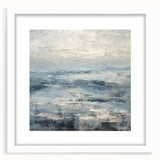 Abstract landscape wall art print framed with a white mat, showcasing vibrant colors and modern design elements, perfect for contemporary home decor.
