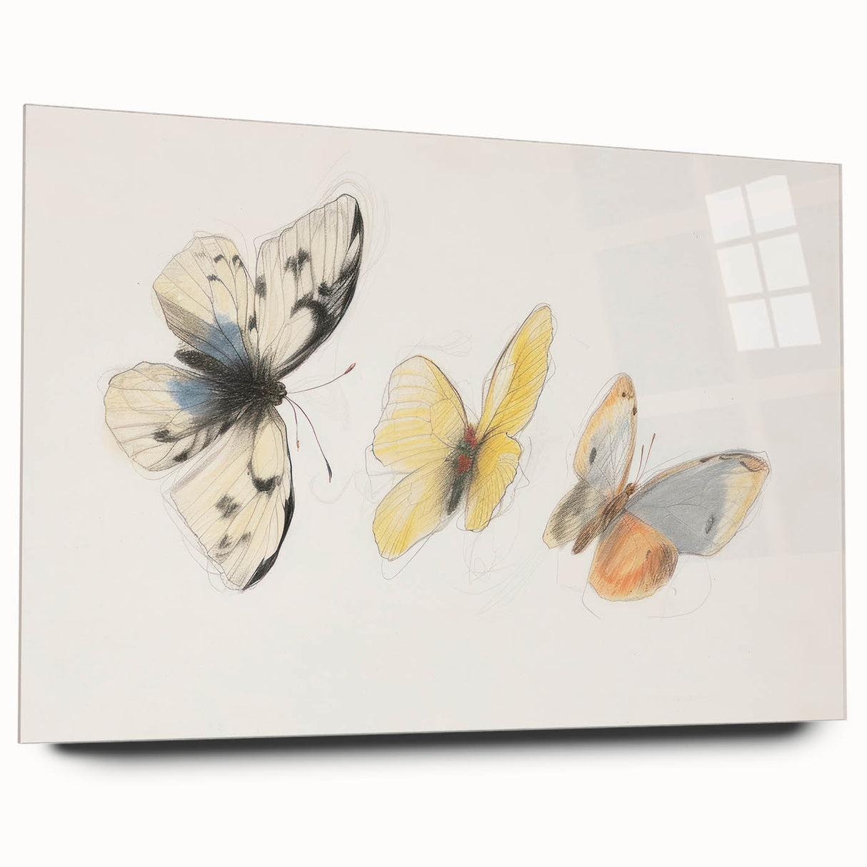 Acrylic glass side view display showcasing a colorful animal design, featuring intricate details and vibrant hues, ideal for modern home decor or art enthusiasts.