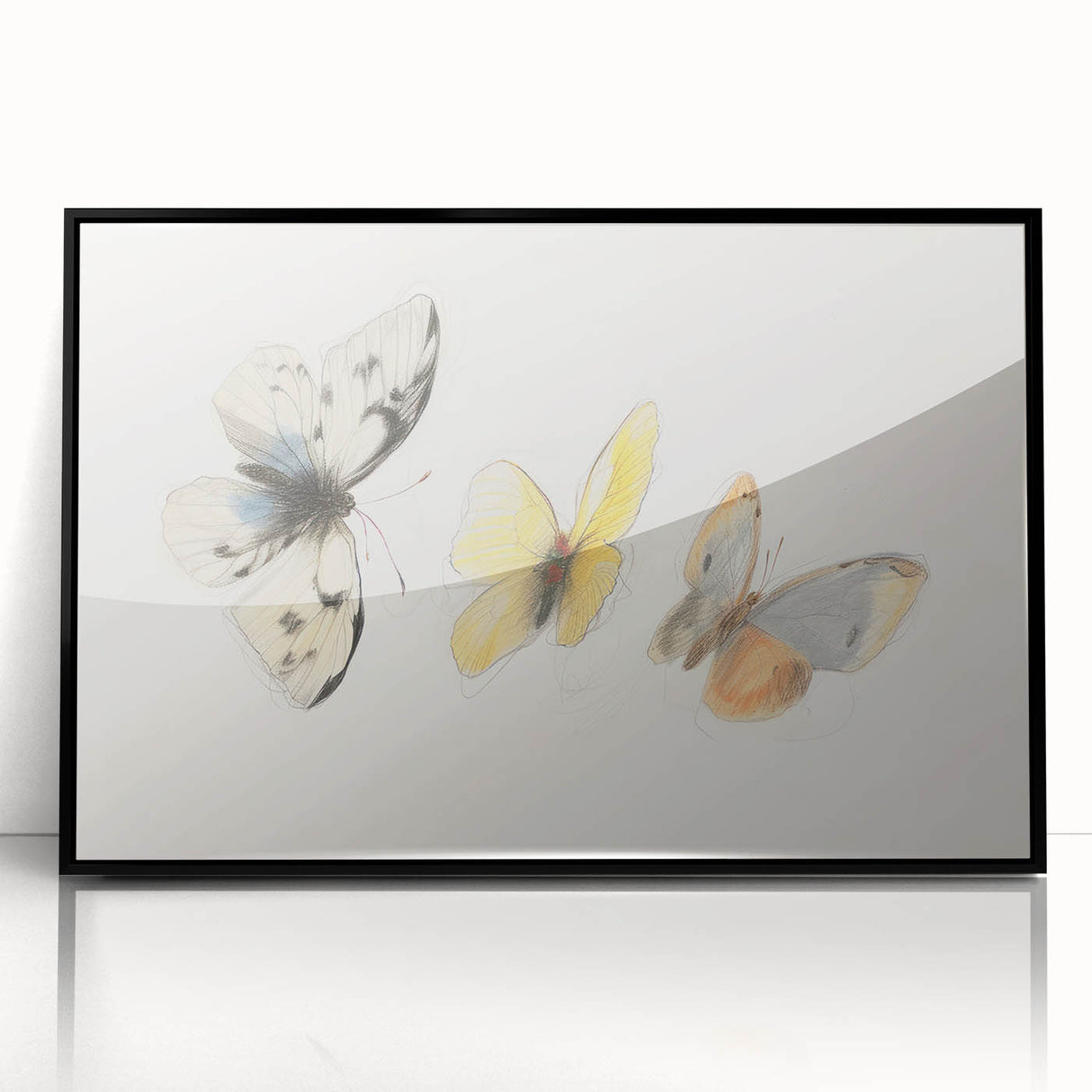 Framed acrylic print showcasing a vibrant animal-themed design with a black border, ideal for modern home decor. Perfect for animal lovers seeking unique wall art.