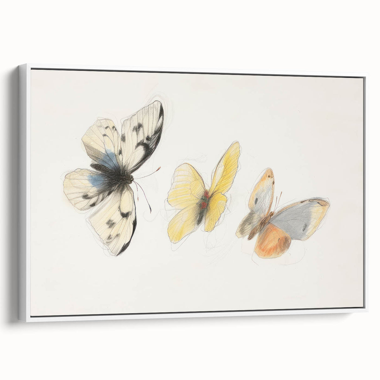 Framed canvas featuring a vibrant animal design on a white background, showcasing intricate details and textures, perfect for home decor or gallery display.