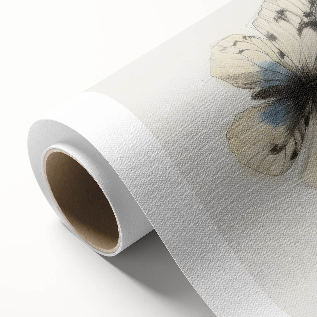 Rolled canvas showcasing vibrant animal-themed artwork, featuring intricate details and rich colors, securely packaged in a durable cardboard tube for easy transport and display.