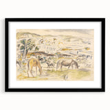 Expressionist Art - Horses in Landscape by Jules Pascin