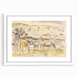 Expressionist Art - Horses in Landscape by Jules Pascin