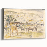 Expressionist Art - Horses in Landscape by Jules Pascin