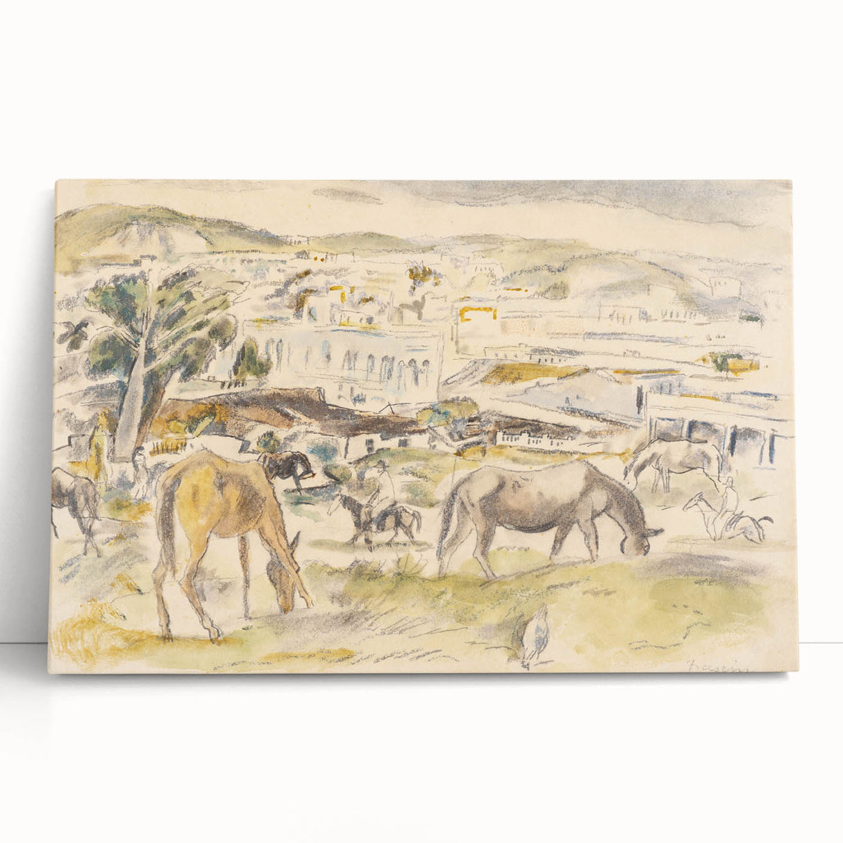 Expressionist Art - Horses in Landscape by Jules Pascin