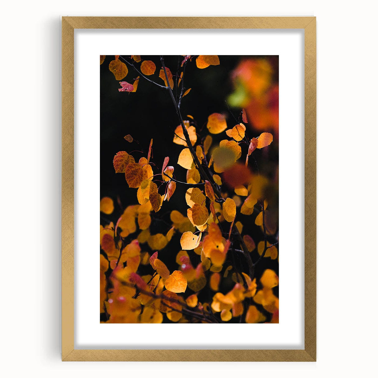 Extra large abstract art print with textured autumn hues on a framed canvas, suitable for living room decor.