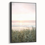Black and white vintage poster art of a summer landscape on framed canvas, suitable for bedroom wall decor.