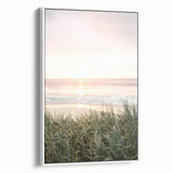 Framed vintage poster art on canvas featuring colorful, abstract designs on a black background, ideal for living room decor.
