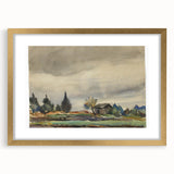 Modern Wall Art of Rainy Landscape Scene - Minimalist Contemporary Style