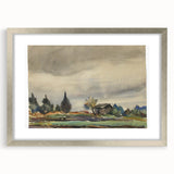 Modern Wall Art of Rainy Landscape Scene - Minimalist Contemporary Style