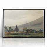 Modern Wall Art of Rainy Landscape Scene - Minimalist Contemporary Style