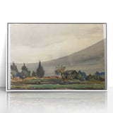 Modern Wall Art of Rainy Landscape Scene - Minimalist Contemporary Style